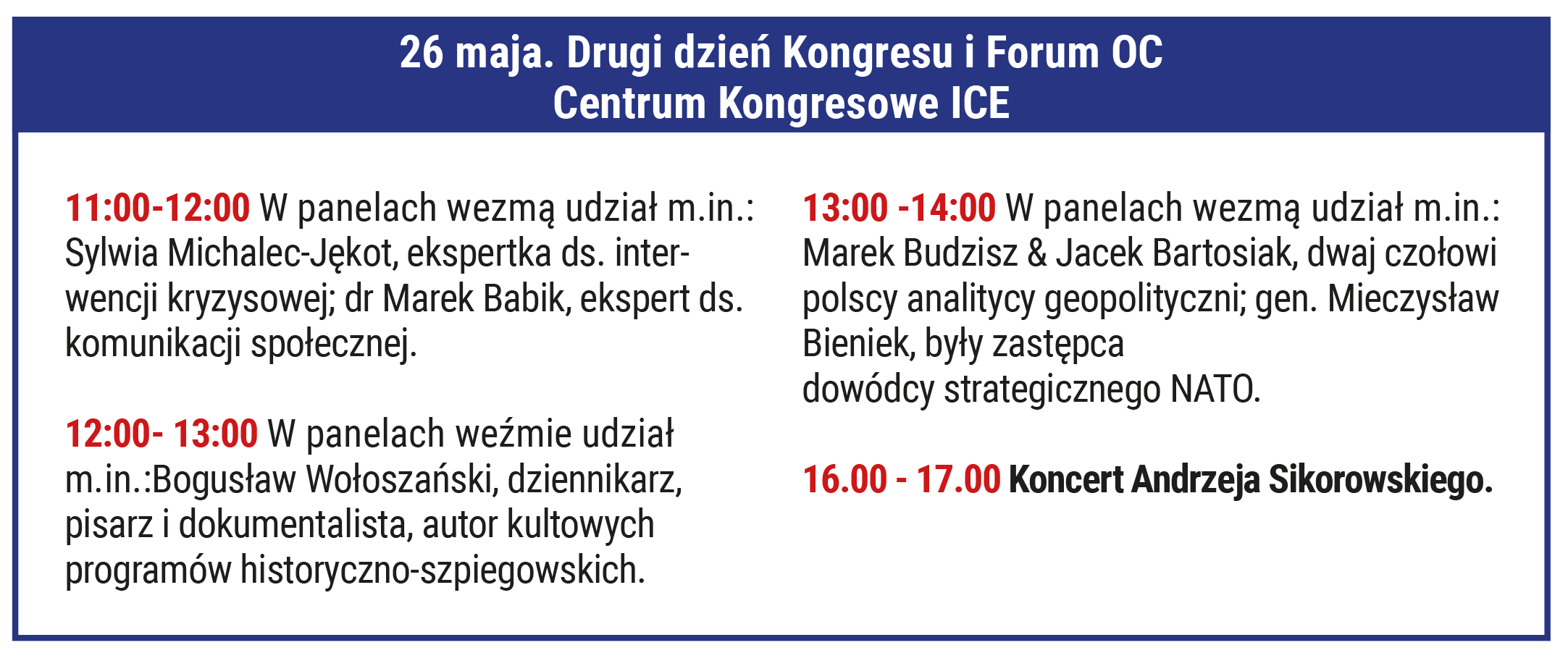 Program 26 maja